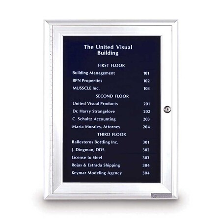 United Visual Products Outdoor Enclosed Combo Board, 72"x36", Satin Frame/Blue & Pumice UVCB7236OD-BLUE-PUMICE